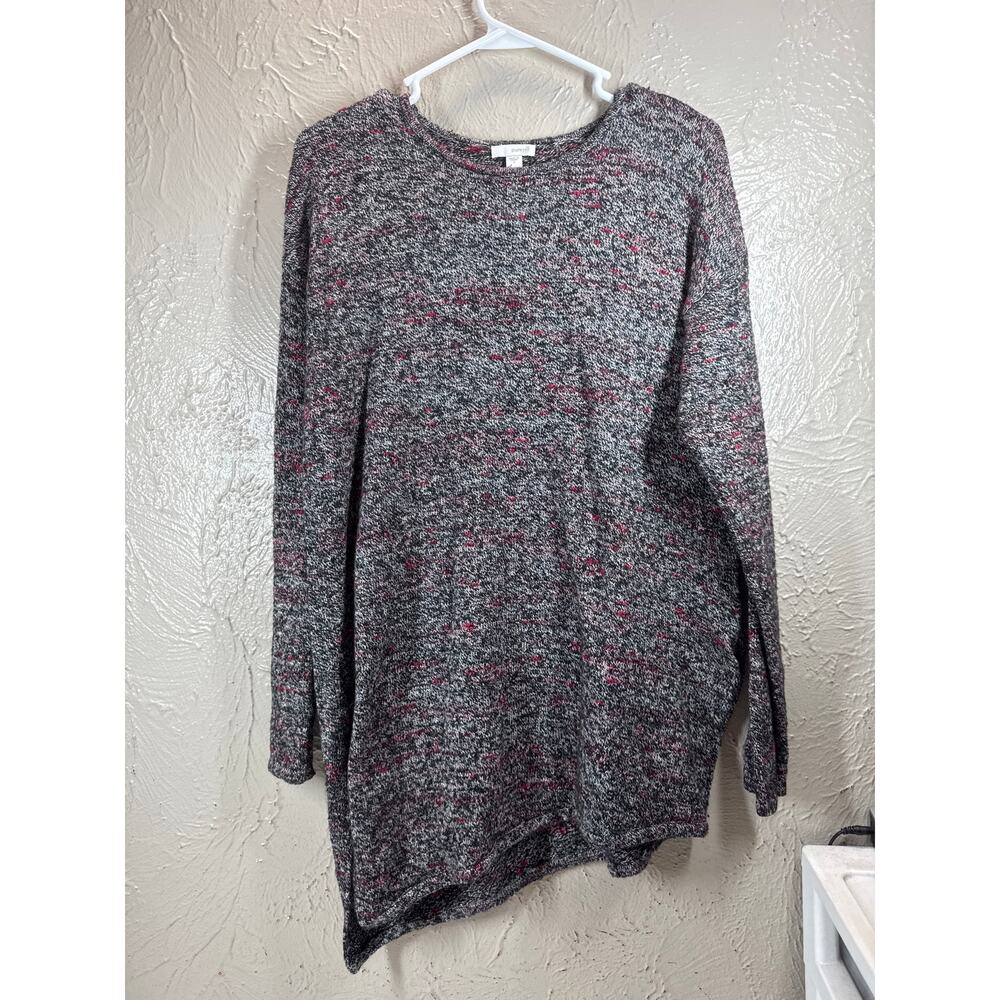 Pure Jill Sweater Womens Black Red Asymmetrical Tunic Cashmere Wool Size Small